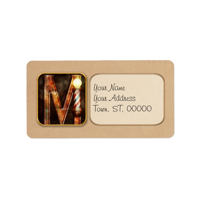 Étiquette Steampunk - Alphabet - M est pour la Moustache (Devant)