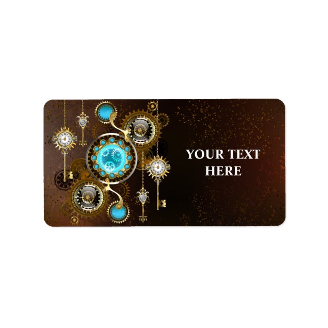Étiquette Steampunk Rusty Background (Devant)