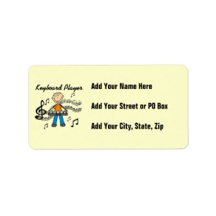 Étiquette Stick Figure Homme Joueur Clavier Cadeaux