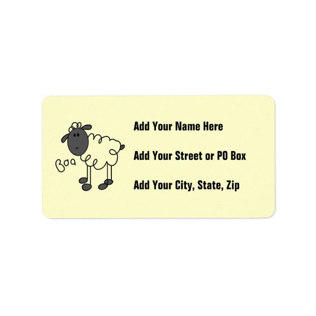 Étiquette Stick Figure Sheep T-shirts et cadeaux (Devant)