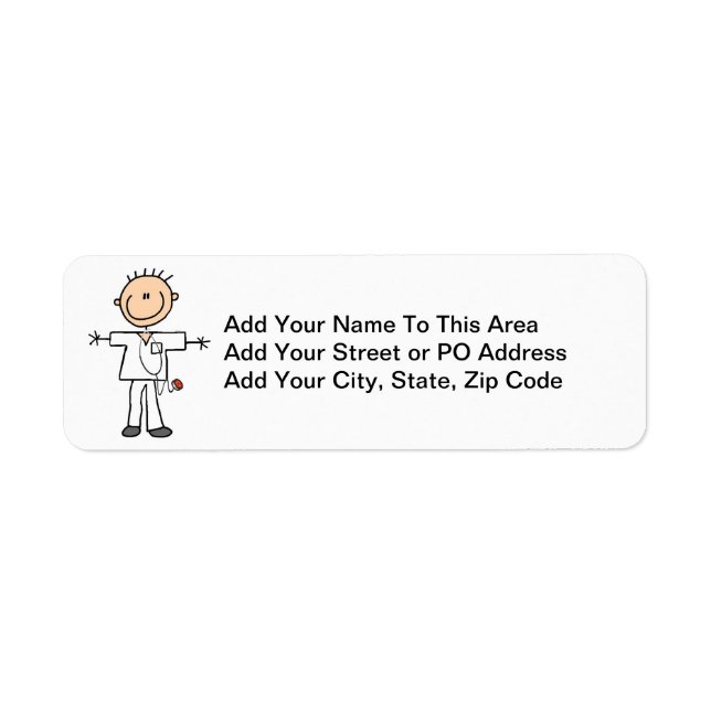 Étiquette Stick mâle Figure Infirmière T-shirts et cadeaux (Devant)