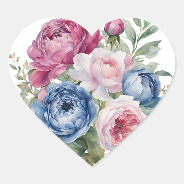 Étiquette Sticker en forme de coeur (Devant)