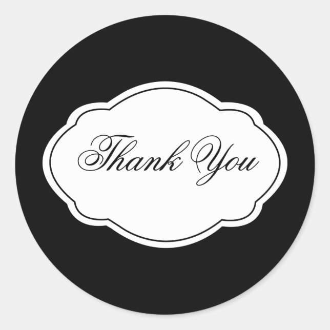 Étiquette Sticker noir et blanc personnalisable (Devant)