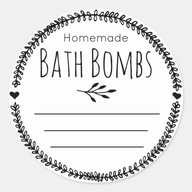 Étiquette Sticker Pour Bombes Baignoires Maison (Devant)