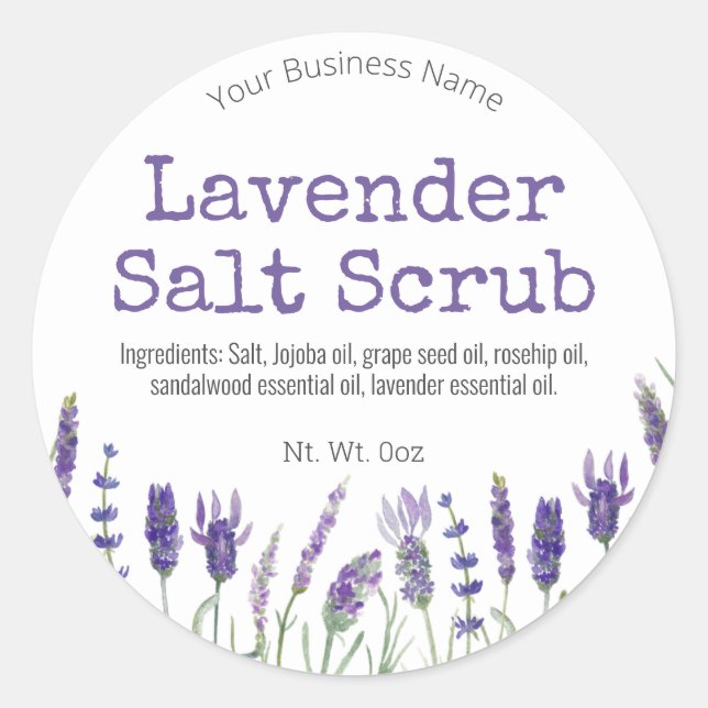 Étiquette Sticker Pour Lavender Scruter Fabriqué À (Devant)