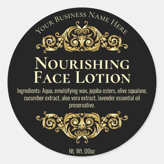 Étiquette Sticker Pour Lotion Visage Faite À La Ma (Devant)