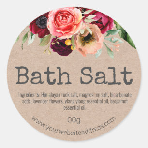 Étiquette Sticker Pour Sel Bain Maison