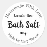 Étiquette Sticker Pour Sel Bain Maison