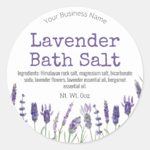 Étiquette Sticker Pour Sel De Bain Lavande Faite À