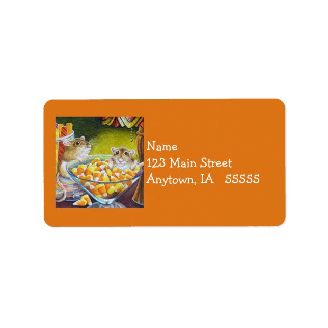 Étiquette Sticks de bonbons de souris Candy Corn Aquarelle A (Devant)