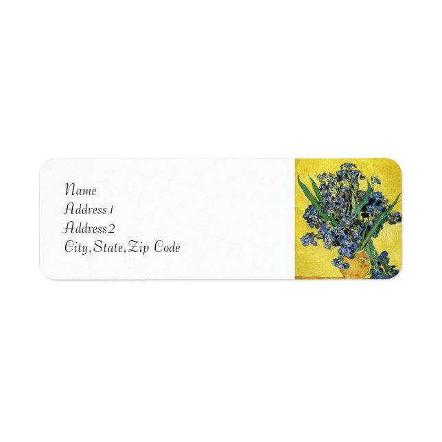 Étiquette Still Life with Irises par Van Gogh (Devant)
