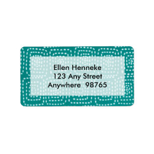 Étiquette Stitch Squares on Teal
