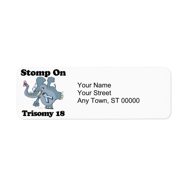 Étiquette Stompe éléphante sur Trisomie 18 (Devant)
