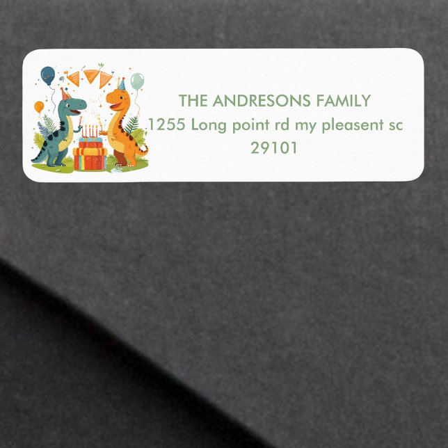 Étiquette "Stompe sur Dinosaur fête d'anniversaire (Créateur téléchargé)