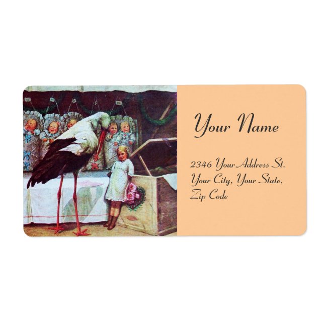 ÉTIQUETTE STORK BABY SHOWER 3 (Devant)