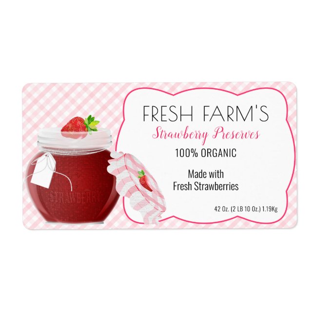 Étiquette Strawberry Fruit Canning | Jar Label (Devant)