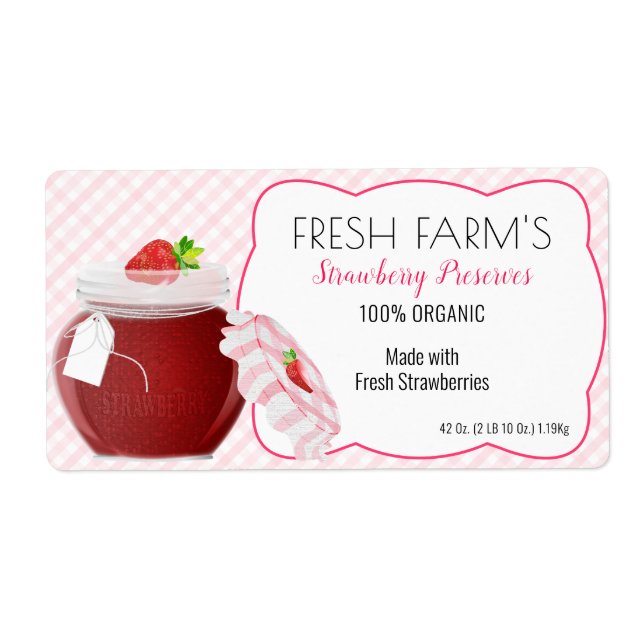 Étiquette Strawberry Fruit Canning | Jar Label (Devant)