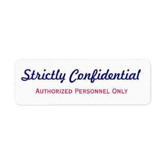 Étiquette strictement confidentiel