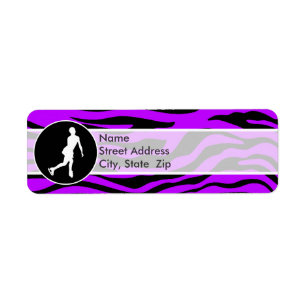 Étiquette Stripes Zèbre Violet Électrique; Patinage artistiq