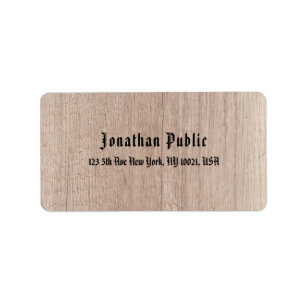 Étiquette Style ancien Texte Brown Bois de bois Look Script