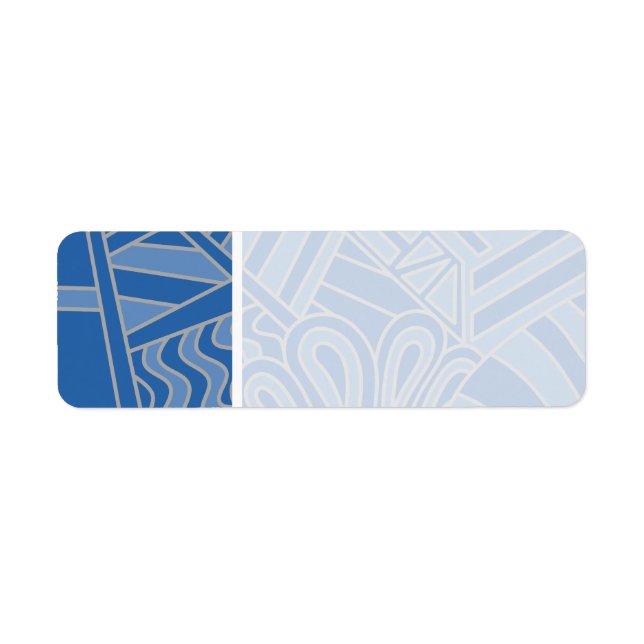 Étiquette Style Art Déco Bleu. (Devant)