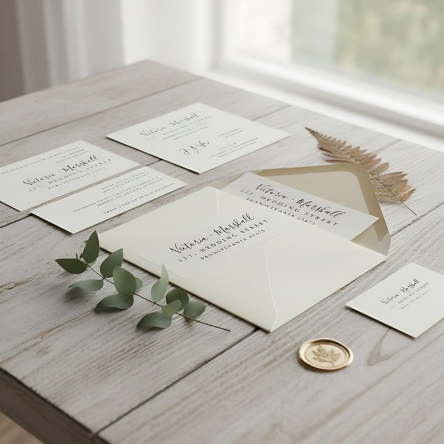 Étiquette Style calligraphie minimaliste moderne Retour (Créateur téléchargé)