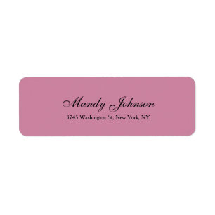 Étiquette Style classique Dusty Rose Script Creative Plain