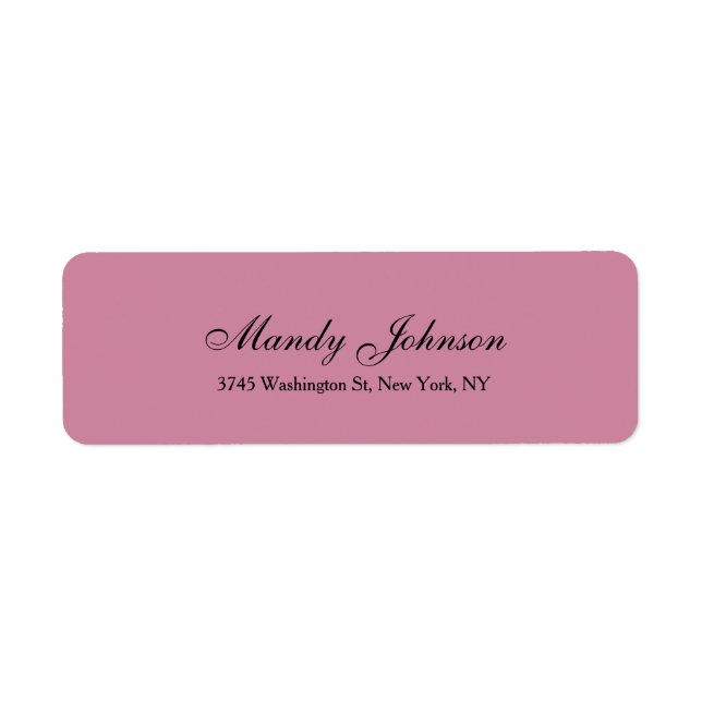 Étiquette Style classique Dusty Rose Script Creative Plain (Devant)