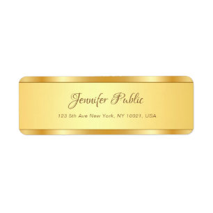 Étiquette Style Gold Calligraphes Nom Texte Script Moderne