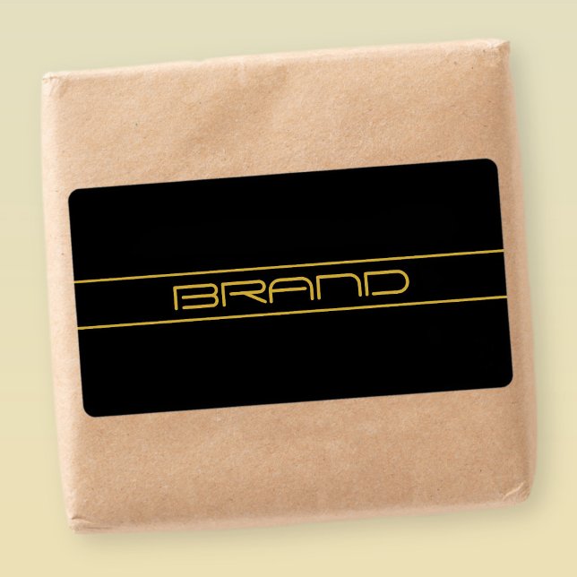 Étiquette Style moderne Editable Or Texte & Grilles (Créateur téléchargé)