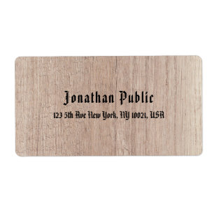 Étiquette Style personnalisé Texte Brown Bois