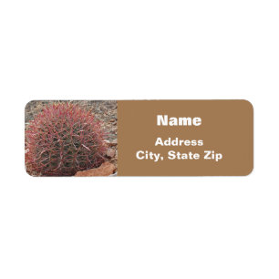 Étiquette Style sud-ouest Plante rouge Baril rouge Cactus
