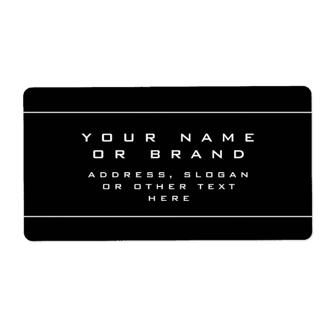 Étiquette Style unique noir et blanc (Devant)