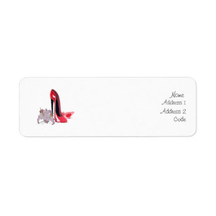 Étiquette stylet rouge élégant de retour de