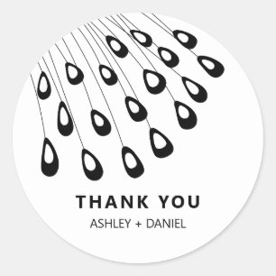 Étiquette Stylisée Peacock Feather Modern Faver Ta