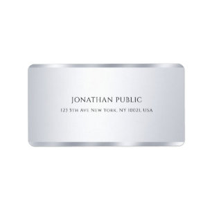 Étiquette Stylish Faux Silver Modern Minimalist Elegant