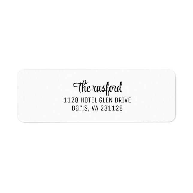 Étiquette Stylish Script Retourner l'adresse auto-écriture T (Devant)