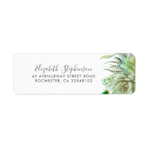 Étiquette Succulents Verdure Moderne