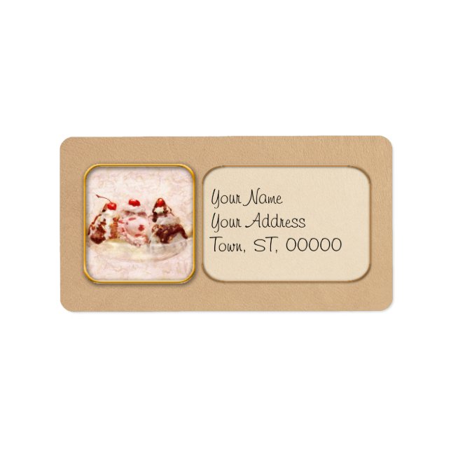 Étiquette Sucré - Crème glacée - Banana split (Devant)