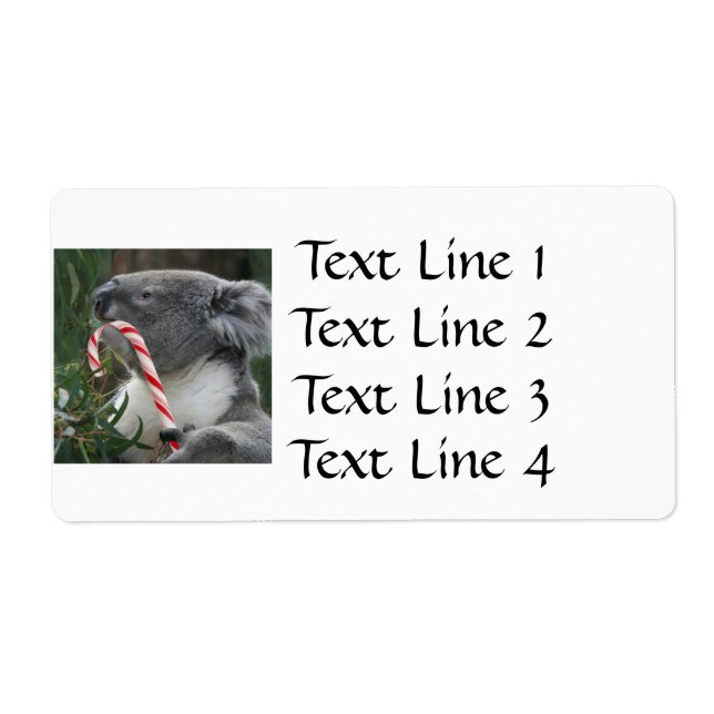 Étiquette Sucre de canne de Noël de Koala (Devant)