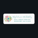 Étiquette Summer Floral 30th Birthday Adresse de retour<br><div class="desc">Ajoutez une jolie touche à votre enveloppe d'invitation de 30e anniversaire. Un bouquet de fleurs d'aquarelle d'été orne le côté gauche. Une police de caractères classique laissez les gens connaître l'occasion spéciale. Une police traditionnelle ajoute l'adresse.</div>
