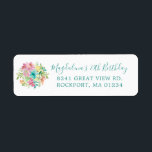 Étiquette Summer Floral 70th Birthday Adresse de retour<br><div class="desc">Ajoutez une jolie touche à votre enveloppe d'invitation de 70e anniversaire. Un bouquet de fleurs d'aquarelle d'été orne le côté gauche. Une police de caractères classique laissez les gens connaître l'occasion spéciale. Une police traditionnelle ajoute l'adresse.</div>