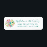 Étiquette Summer Floral 80th Birthday Adresse de retour<br><div class="desc">Ajoutez une jolie touche à votre enveloppe d'invitation de 80e anniversaire. Un bouquet de fleurs d'aquarelle d'été orne le côté gauche. Une police de caractères classique laissez les gens connaître l'occasion spéciale. Une police traditionnelle ajoute l'adresse.</div>