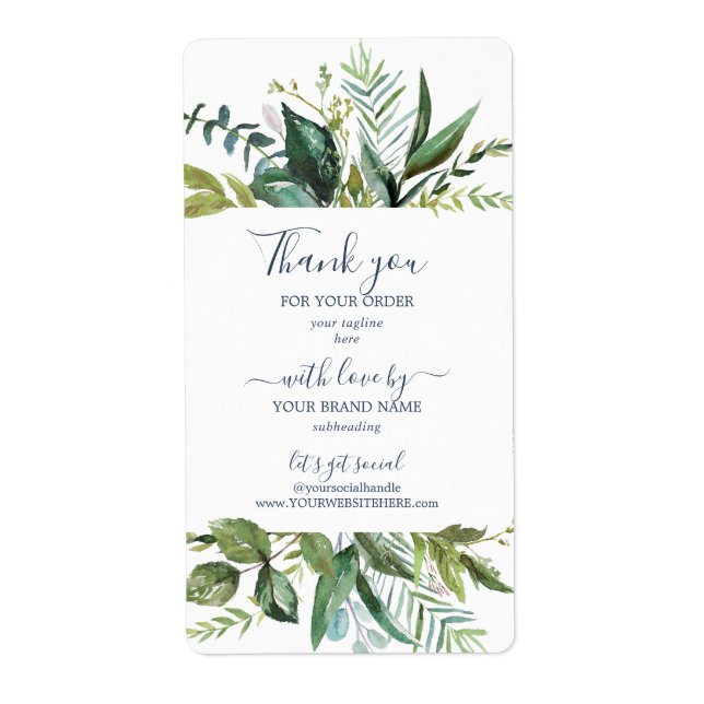 Étiquette Summer Greenery Business Shipping Labels (Devant)