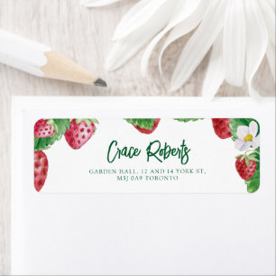Étiquette Summer Strawberry Baby shower Berry Sweet Adresse