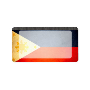 Étiquette Sun a embrassé le drapeau de Philippines