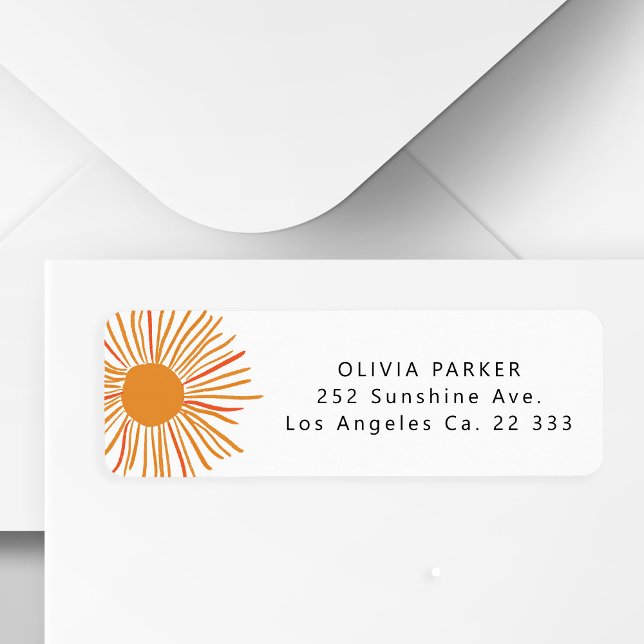 Étiquette Sun baby shower vient ici l'adresse de retour du f (Créateur téléchargé)