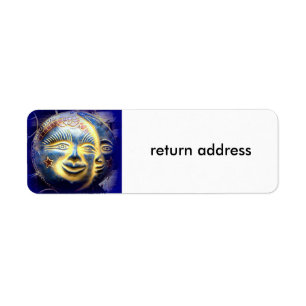 Étiquette sun moon and stars return address label