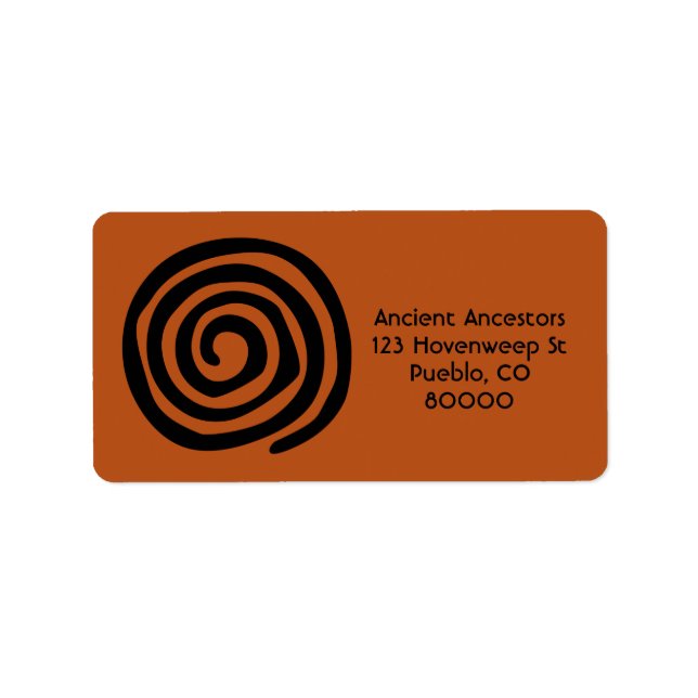 Étiquette Sun Spiral Native American Petroglyph Symbol (Devant)