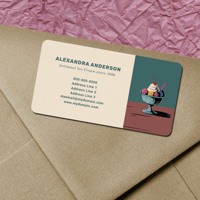 Étiquette Sundae - Ice Cream Parlor Adresse de retour Label (Sundae - Ice Cream Parlor Return Address Label)